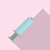 Medical syringe icon, flat style vector