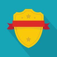 Badge warrior icon, flat style vector