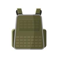 Military backpack icon, cartoon style vector