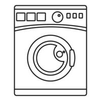 Wash machine icon, outline style vector
