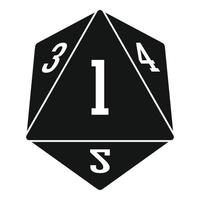 Dice polygonal number icon, simple style vector