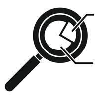 Magnifier pie chart icon, simple style vector