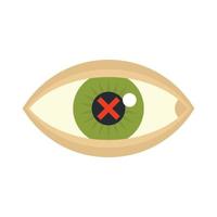 icono de ojo humano confuso, estilo plano vector