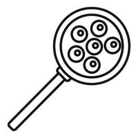 Caviar magnifier icon, outline style vector