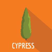 Cypress tree icon, flat style vector