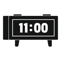 Alarm clock retro icon, simple black style vector