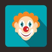 Head of clown icon, flat style vector
