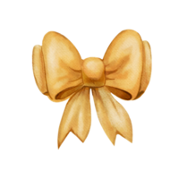 lazo de regalo amarillo. dibujo de acuarela png