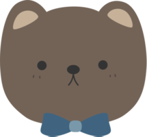 carino orsacchiotto orso indossa nastro cartone animato piatto design elemento illustrazione png