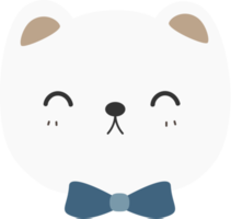 carino orsacchiotto orso indossa nastro cartone animato piatto design elemento illustrazione png