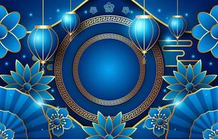 Royal Blue Chinese New Year Background