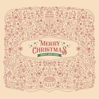 Typography Set of Christmas and Happy New Year Floral Card templates. Trendy retro style. Vector design element.
