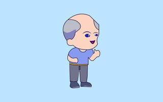 Cute Old man cartoon Pro vector