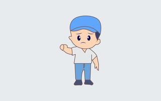 Cute boy  cartoon Pro vector