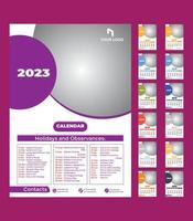 plantilla de calendario de año nuevo 2023 vector