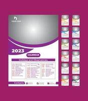 2023 new year calendar template vector