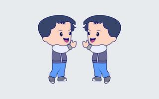 Cute boy  cartoon Pro vector