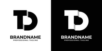 Letter TD or DT Monogram Logo, suitable for any business with TD or DT initials. vector