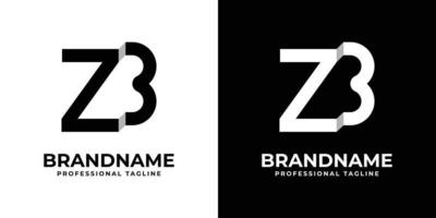 logotipo de monograma de letra zb o bz, adecuado para cualquier negocio con iniciales zb o bz. vector