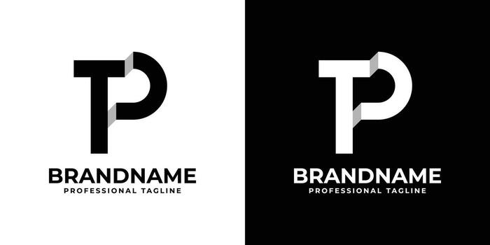 Letter TP or PT Monogram Logo, suitable for any business with TP or PT initials. vector
