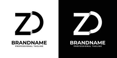 logotipo de monograma de letra zd o dz, adecuado para cualquier negocio con iniciales zd o dz. vector