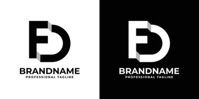 Letter FD or DF Monogram Logo, suitable for any business with FD or DF initials. vector