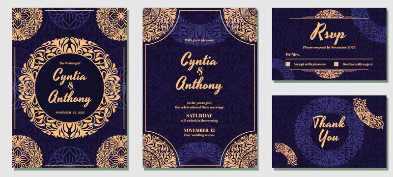 Laser Cuts Elegants Modern Wedding Invitation Template