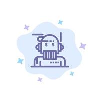 robot asesor asesor asesor algoritmo analista icono azul sobre fondo de nube abstracta vector