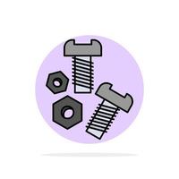 Bolt Nut Screw Tools Abstract Circle Background Flat color Icon vector