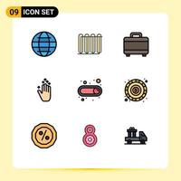 9 Creative Icons Modern Signs and Symbols of toggle on heating up gesture Editable Vector Design Elements