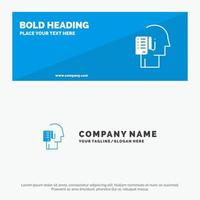 Human List Person Schedule Tasks SOlid Icon Website Banner and Business Logo Template vector