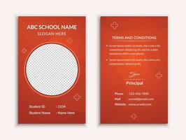 plantilla de tarjeta de identificación escolar y diseño de tarjeta de identidad de estudiante universitario vatical