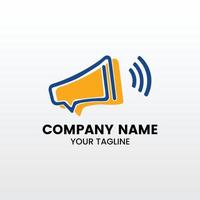 Megaphone talk chat social icon line outline logo design Premium vector