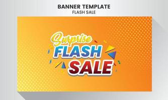 cartel de compras de venta flash sorpresa o banner. diseño de plantilla de banner de ventas flash. oferta especial campaña de venta flash o promoción. vector