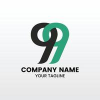 Initial Number 99 Connected Each Other Vector Logo Design Template. Vector Elements for Company Logo