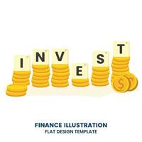 Retirement money coin plan, financial growth, strategy of profit or benefit making in business vector