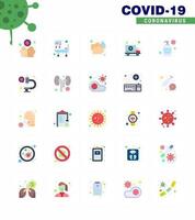 nuevo coronavirus 2019ncov 25 paquete de iconos de color plano transporte de crema cuidado de la salud hospital ambulancia coronavirus viral 2019nov enfermedad vector elementos de diseño