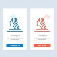 Female Women Girl Face  Blue and Red Download and Buy Now web Widget Card Template vector
