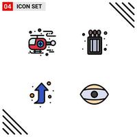 Universal Icon Symbols Group of 4 Modern Filledline Flat Colors of ambulance eye camping arrow human Editable Vector Design Elements