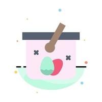 Basket Cart Egg Easter Abstract Flat Color Icon Template vector