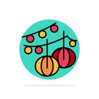 Decoration Balls Hanging Lantern Abstract Circle Background Flat color Icon vector