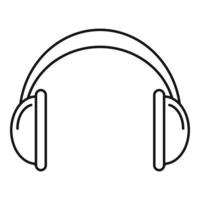 Headphones icon, outline style vector