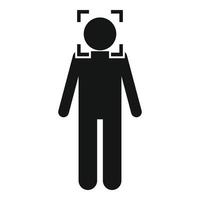 Face authentication icon, simple style vector