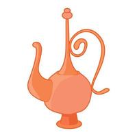 Arabic tea pot icon, cartoon style vector