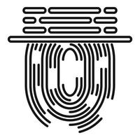 Fingerprint scan icon, outline style vector