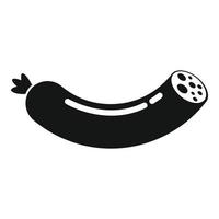 Meat sausage icon, simple style vector