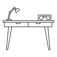 Work table icon, outline style vector