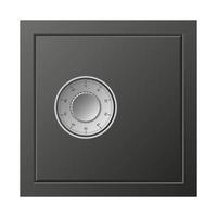 Metal safe box icon, realistic style vector