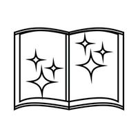 icono de libro de mago, estilo de esquema vector