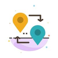 Location Map Pointer Travel Abstract Flat Color Icon Template vector